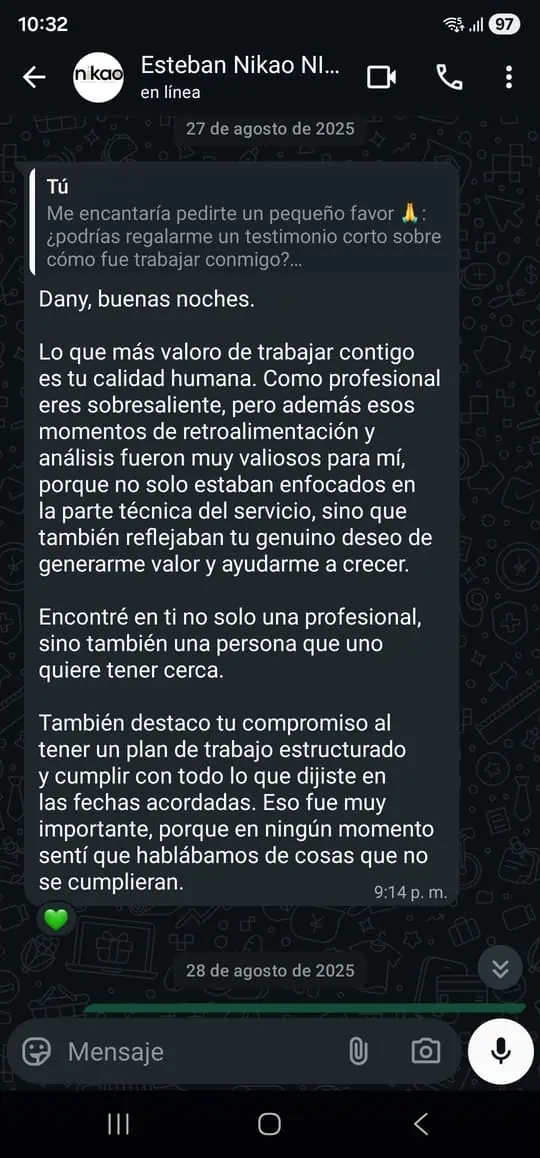 Testimonio por WhatsApp: Esteban Nikao
