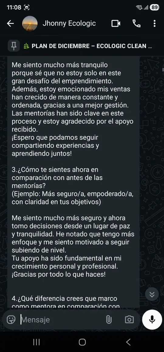 Testimonio por WhatsApp: Jhonny