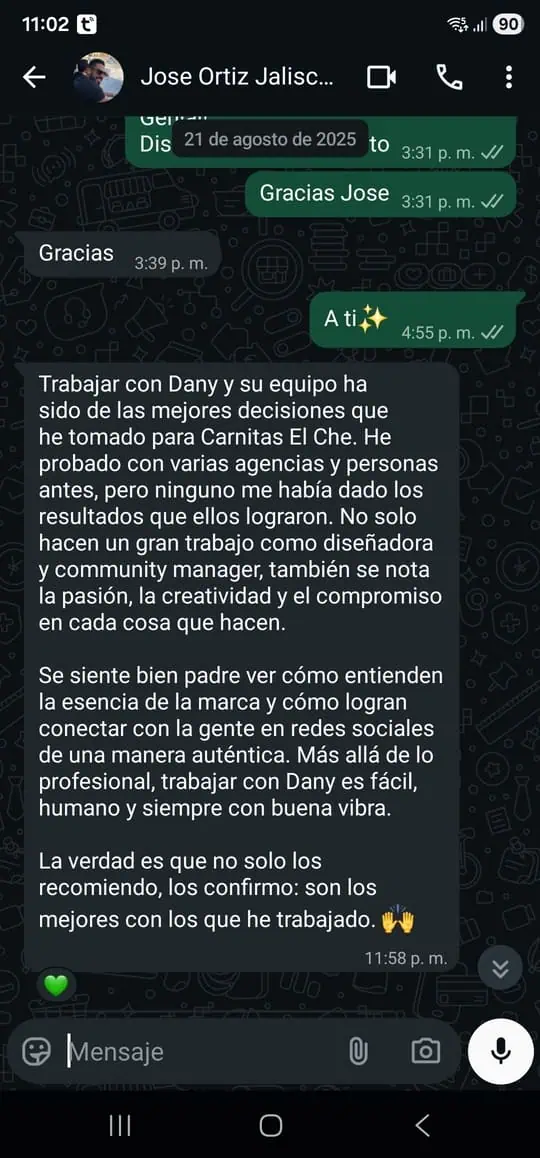 Testimonio por WhatsApp: José, Carnitas El Che